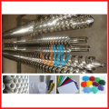 Bimetallic parallel twin screw barrel for PVC extrusion machine